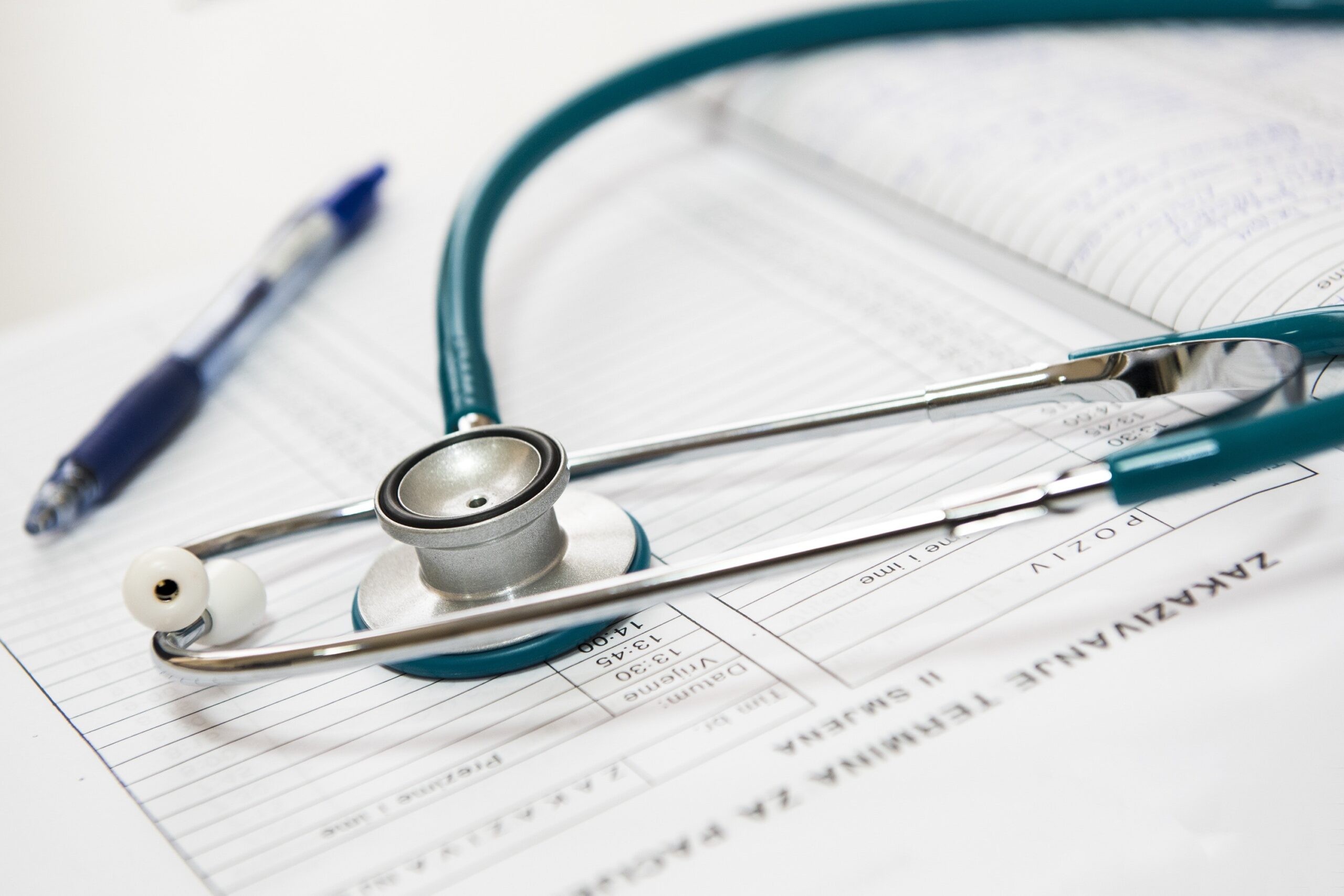 stethoscope on notebook, medical answering service